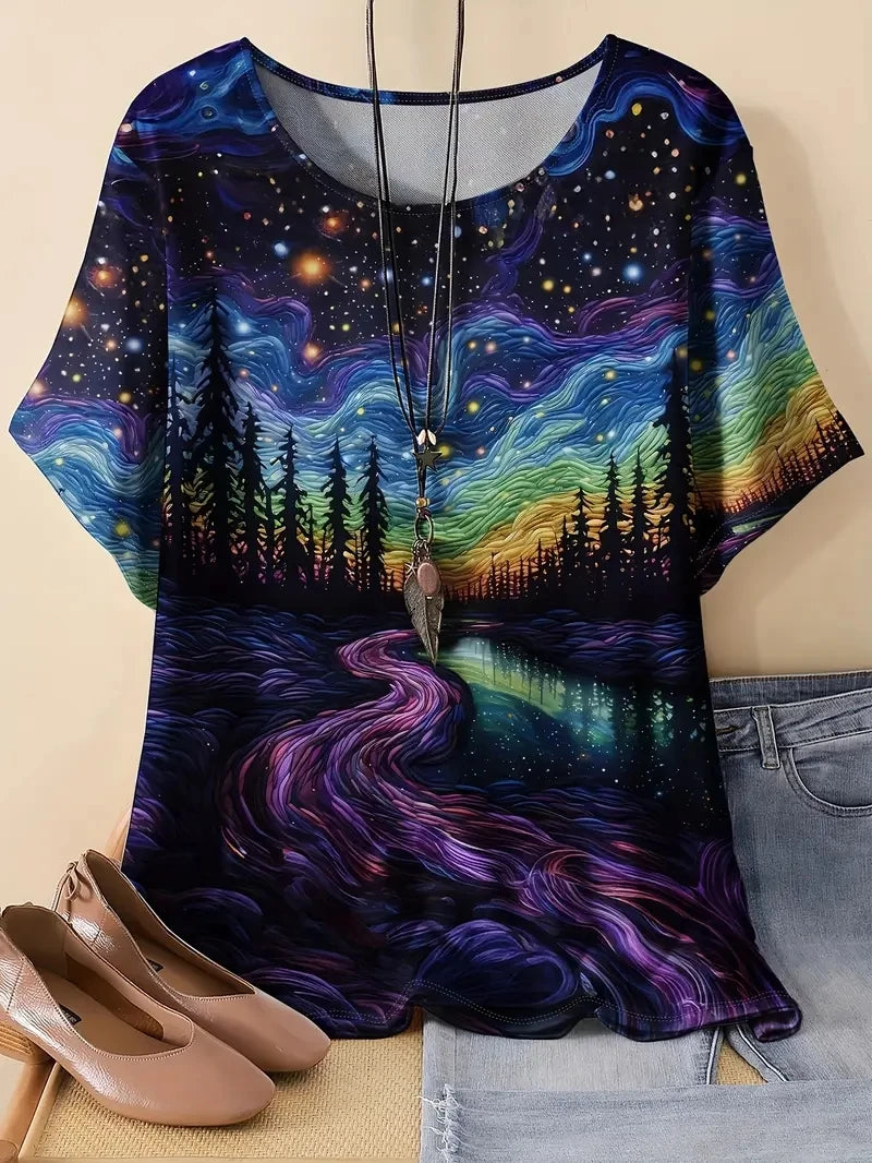 Plus Size 3D Printed Short Sleeve T-shirts