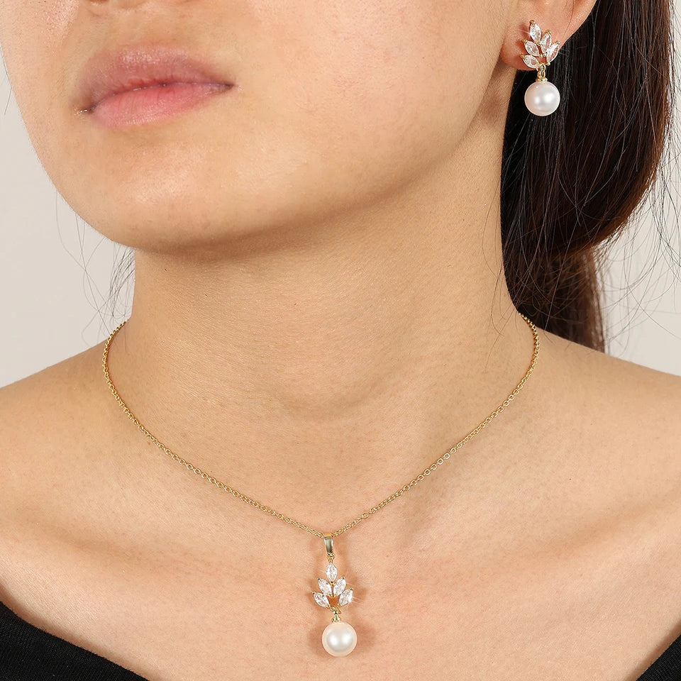 3pc Simulated Pearl Jewelry Set Bazaare Mart 3pc Simulated Pearl Jewelry Set