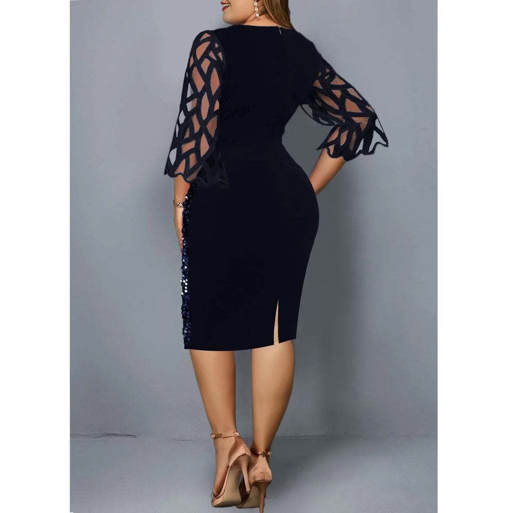 Elegant Sequin Plus Size Dress Bazaare Mart Elegant Sequin Plus Size Dress