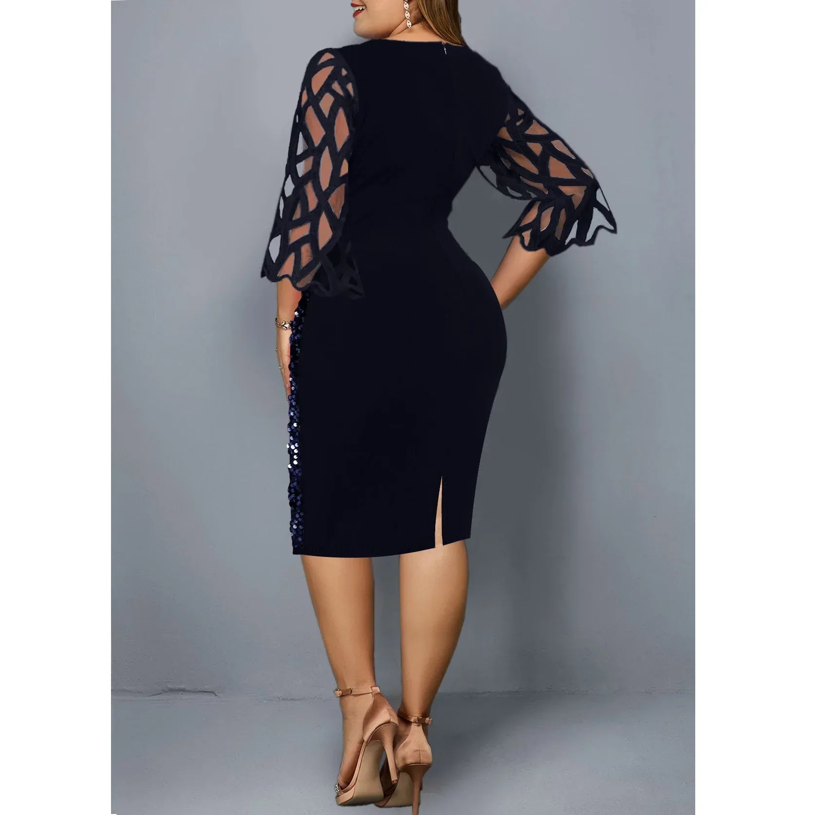 Elegant Sequin Plus Size Dress Bazaare Mart Elegant Sequin Plus Size Dress
