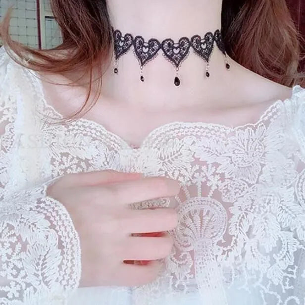 Neo-Gothic Black Lace Choker Bazaare Mart Black Lace Choker
