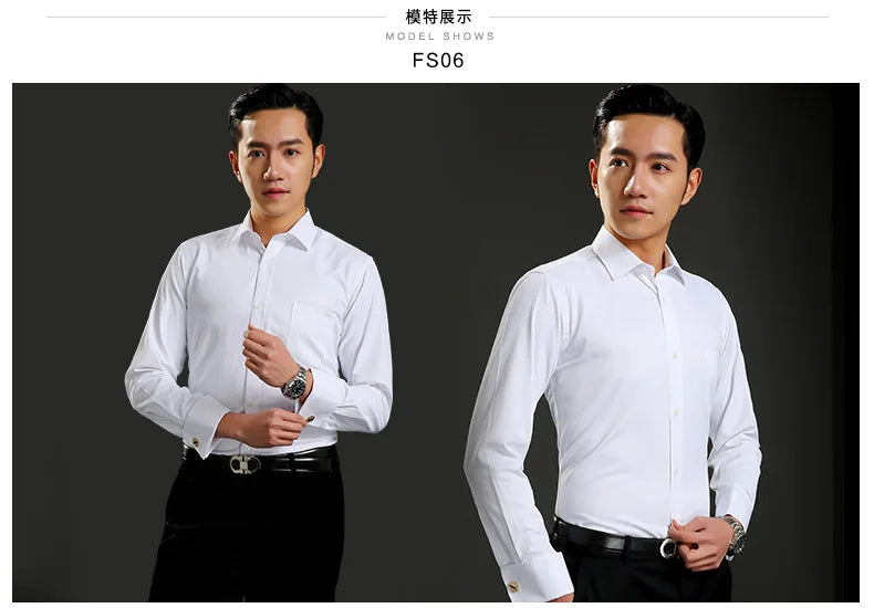 Classic Winged Collar French Cuff Dress Shirt
