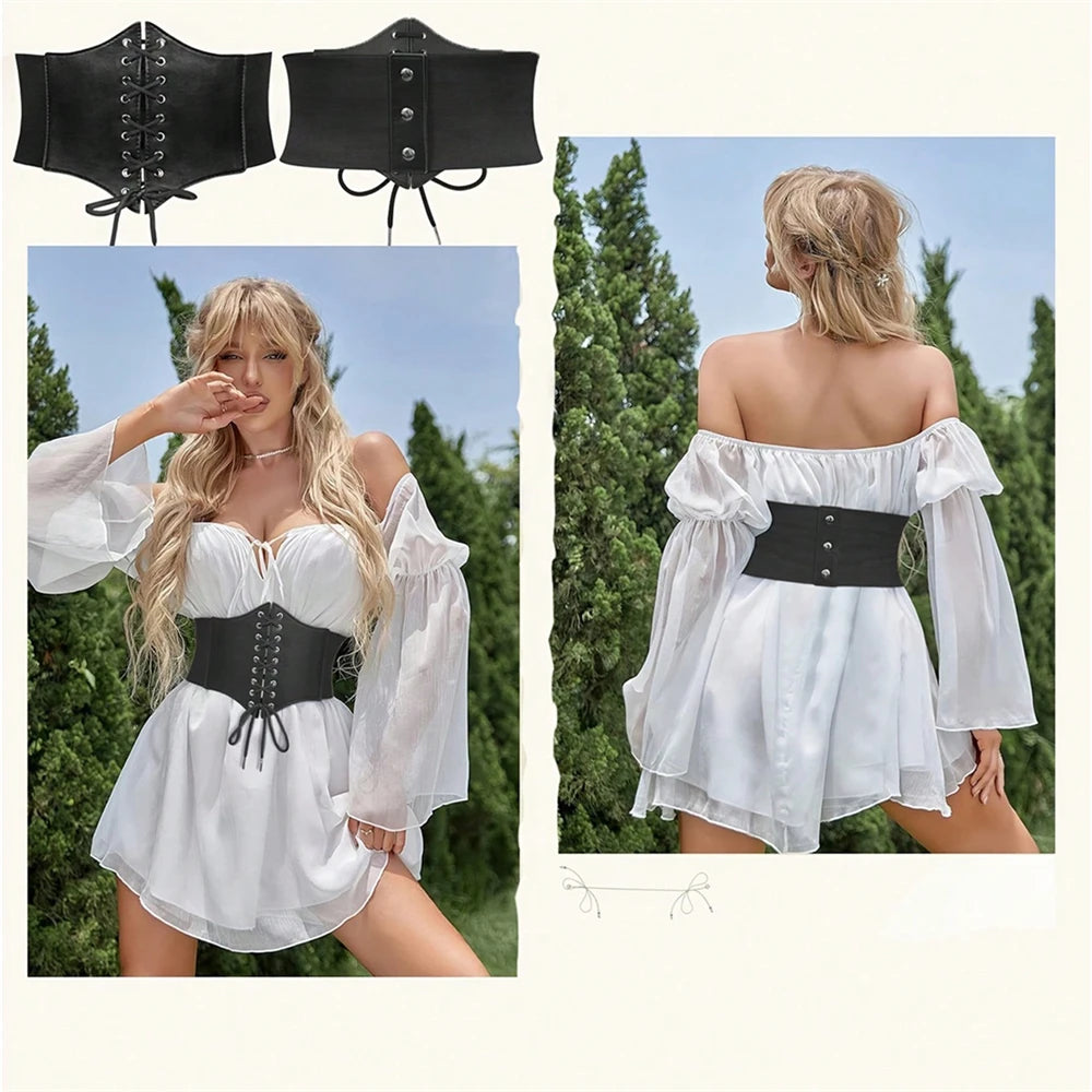 Retro PU Leather Underbust Corset Bazaare Mart Retro PU Leather Underbust Corset