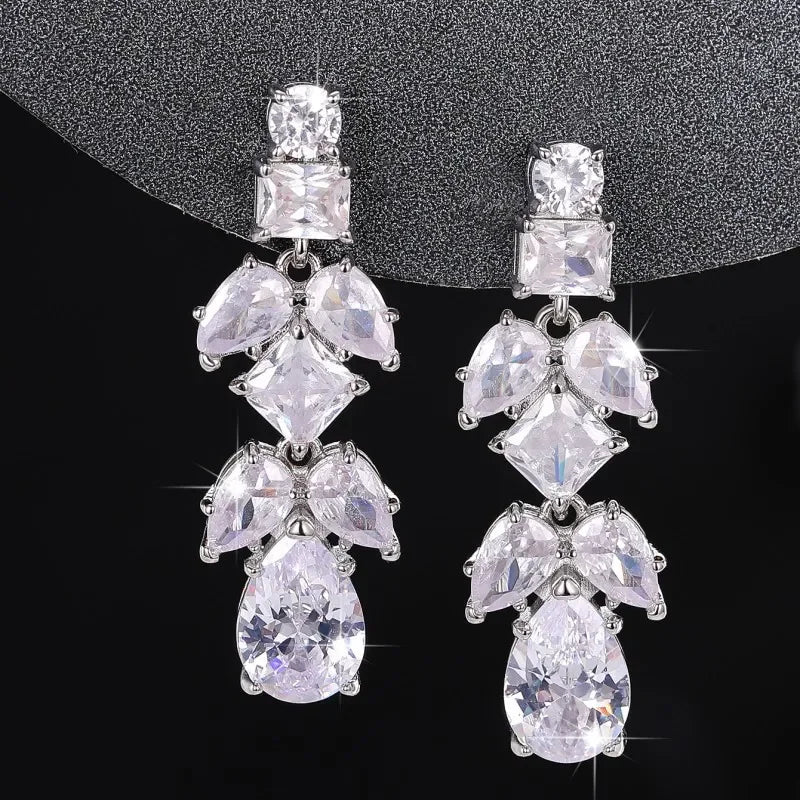 Glamorous Special Occasion CZ Earrings Bazaare Mart Rhinestone Earrings