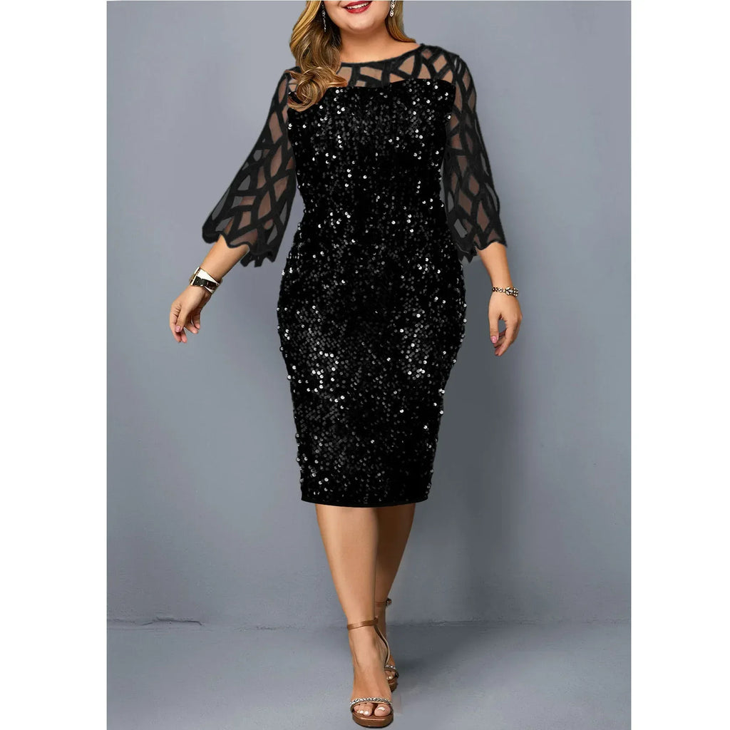 Elegant Sequin Plus Size Dress Bazaare Mart Elegant Sequin Plus Size Dress