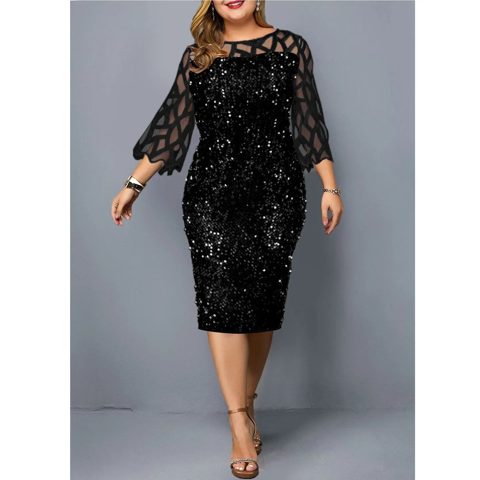 Elegant Sequin Plus Size Dress Bazaare Mart Elegant Sequin Plus Size Dress