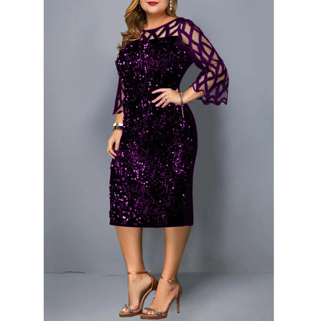 Elegant Sequin Plus Size Dress Bazaare Mart Elegant Sequin Plus Size Dress