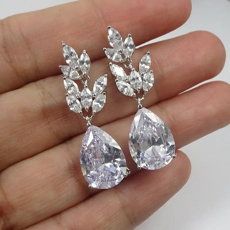 Glamorous Special Occasion CZ Earrings Bazaare Mart Rhinestone Earrings