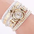 Women's Rhinestone Heart Wrap Bracelet Watch | Elegant Leather Quartz Watch White Bazaare Mart Ladies Watch