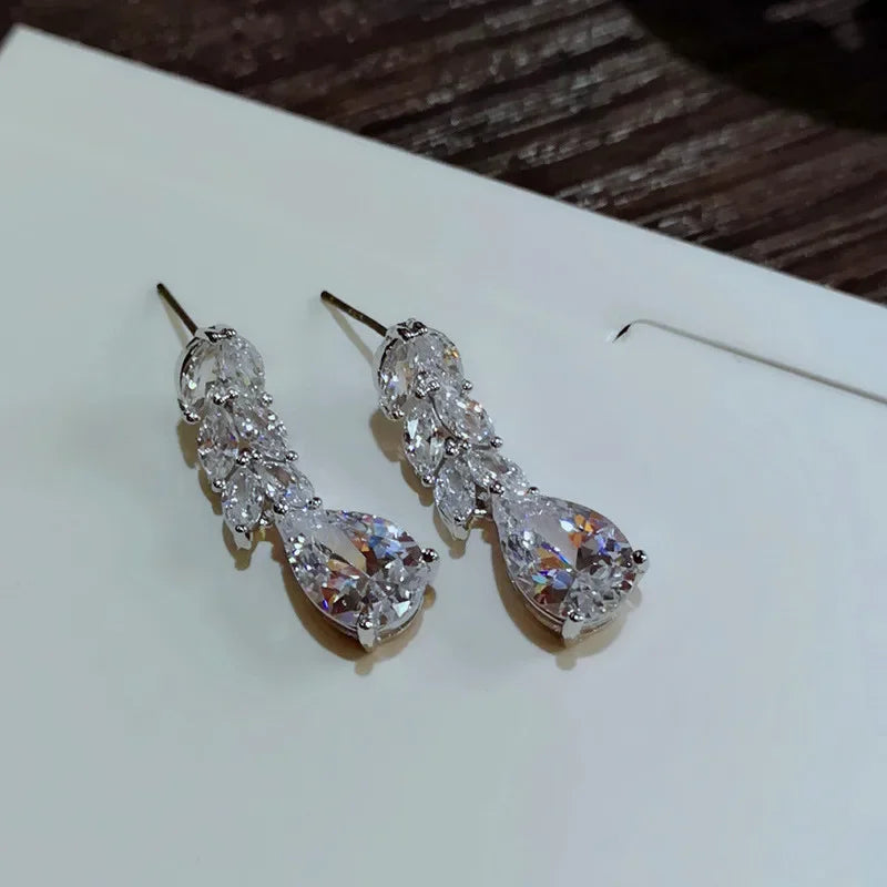 Glamorous Special Occasion CZ Earrings Bazaare Mart Rhinestone Earrings