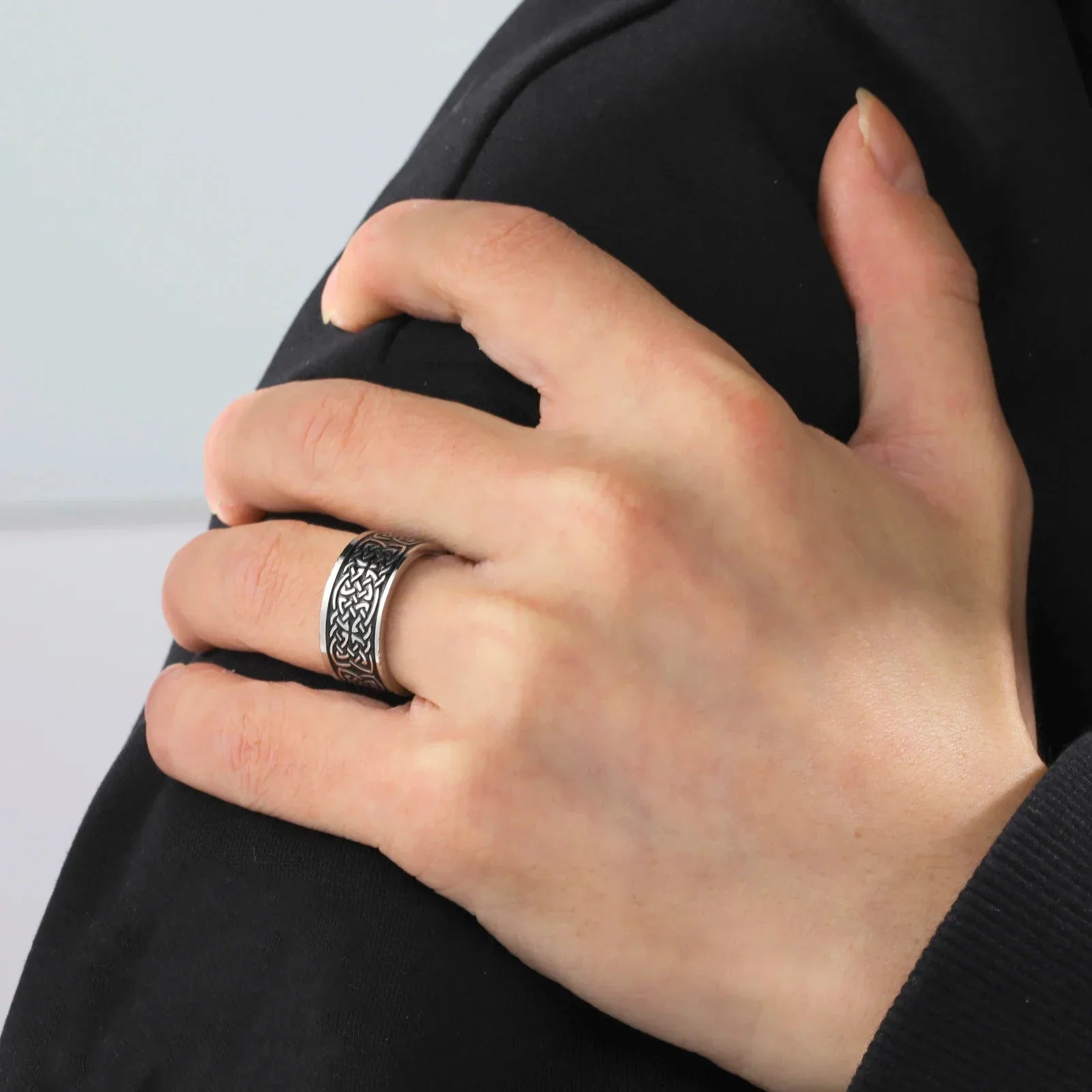 Stainless Steel Vintage Nordic Celtic Knot Rings for Men - Bazaare Mart