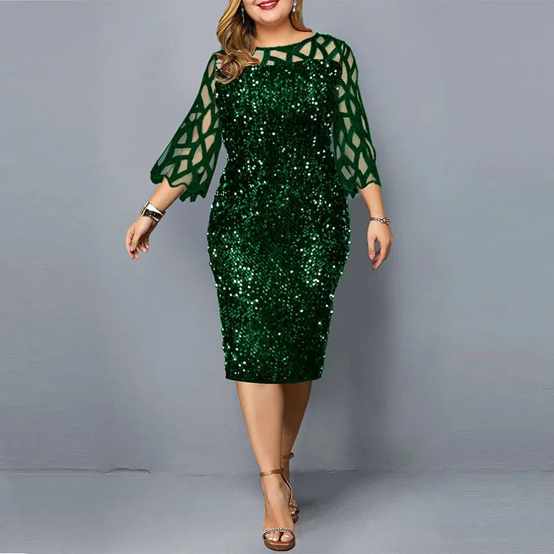 Elegant Sequin Plus Size Dress Bazaare Mart Elegant Sequin Plus Size Dress