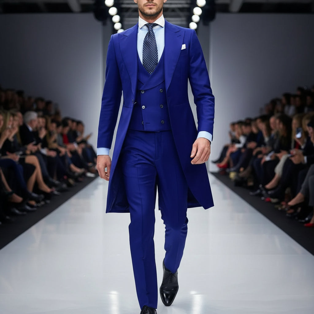 3Pc Long Formal Men's Suit