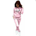 Women's 2-piece QUEEN Hoodie Jogging Suit Pink Bazaare Mart Sweat Suit