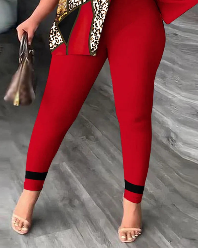 Women's Two-Piece Ruffle Sleeve Top & Pants Set