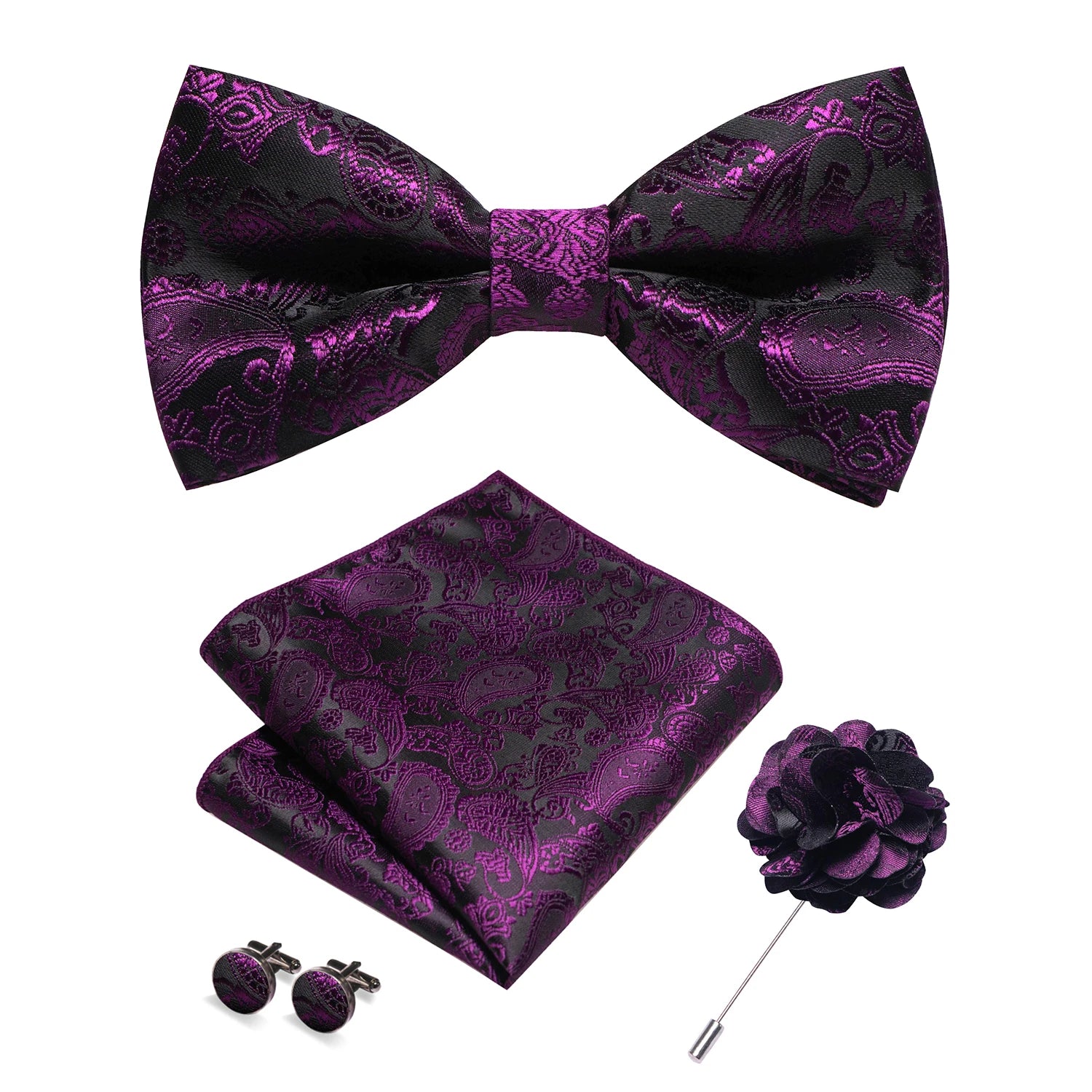 Paisley Jacquard Bow Tie 4pc Set 0023 Bazaare Mart Paisley Jacquard Bow Tie 4pc Set
