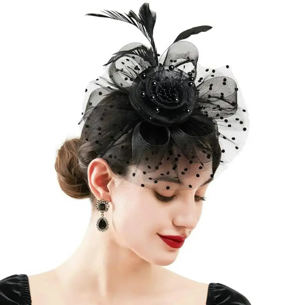 Mesh Dot Fascinator Hat