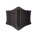 Slimming Vintage PU Leather Corset Black Bazaare Mart Wide PU Leather Corset Belt