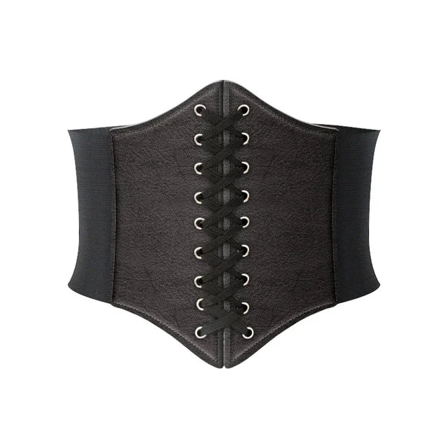 Wide PU Leather Corset Belt Bazaare Mart Wide PU Leather Corset Belt