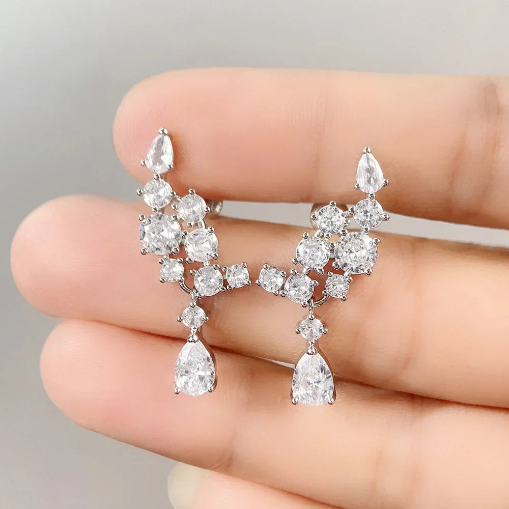 Glamorous Special Occasion CZ Earrings Bazaare Mart Rhinestone Earrings