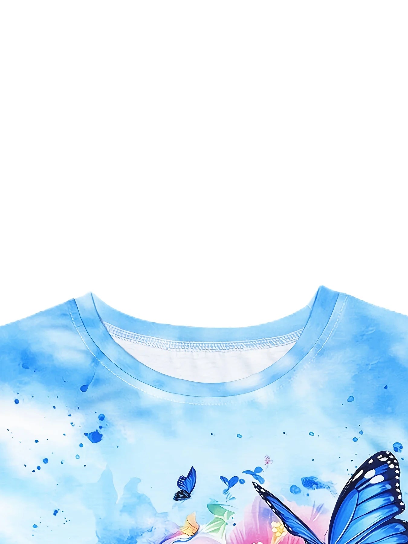 Light Blue Women's Tee - Blue Turtle & Hibiscus Graphic, Tropical Beach Print Design for Casual Daily Wear Bazaare Mart