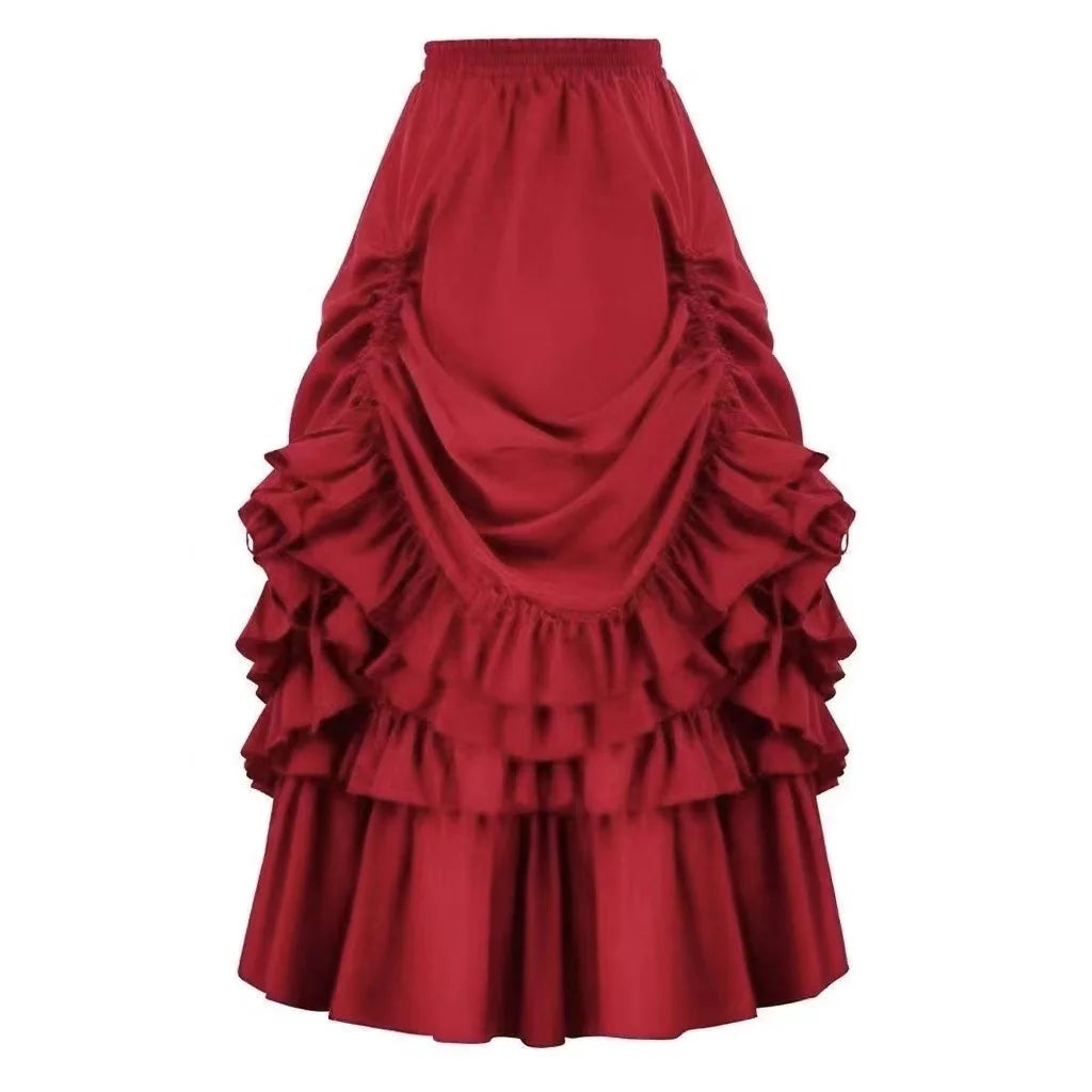Gothic Retro Lolita Skirt Red Long Skirt Bazaare Mart Lolita Skirt
