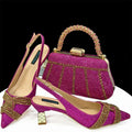 High Quality Sparkly Shoes and Purse Set FUCHSIA FOR SET Bazaare Mart Shoes and Purse Sets