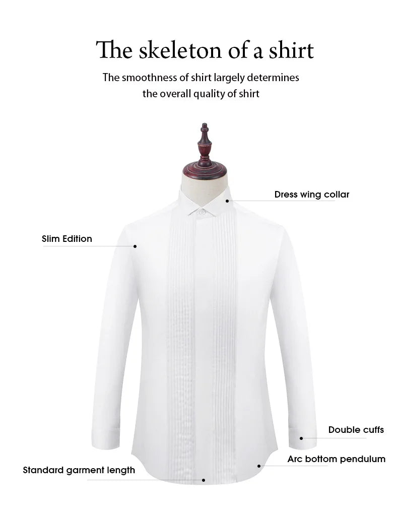 Classic Winged Collar French Cuff Dress Shirt