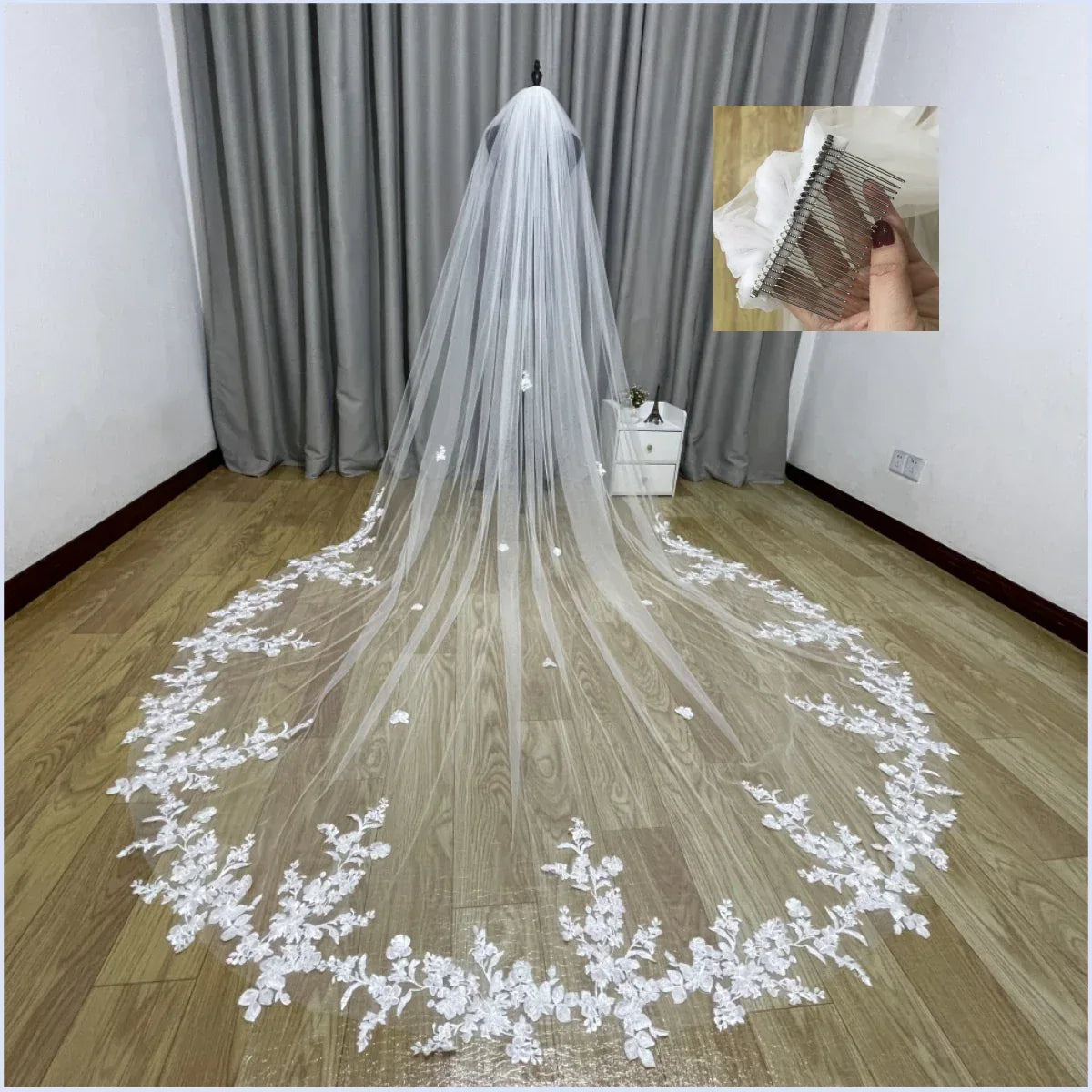 Floral Applique Bridal Veil Bazaare Mart Floral Applique Bridal Veil