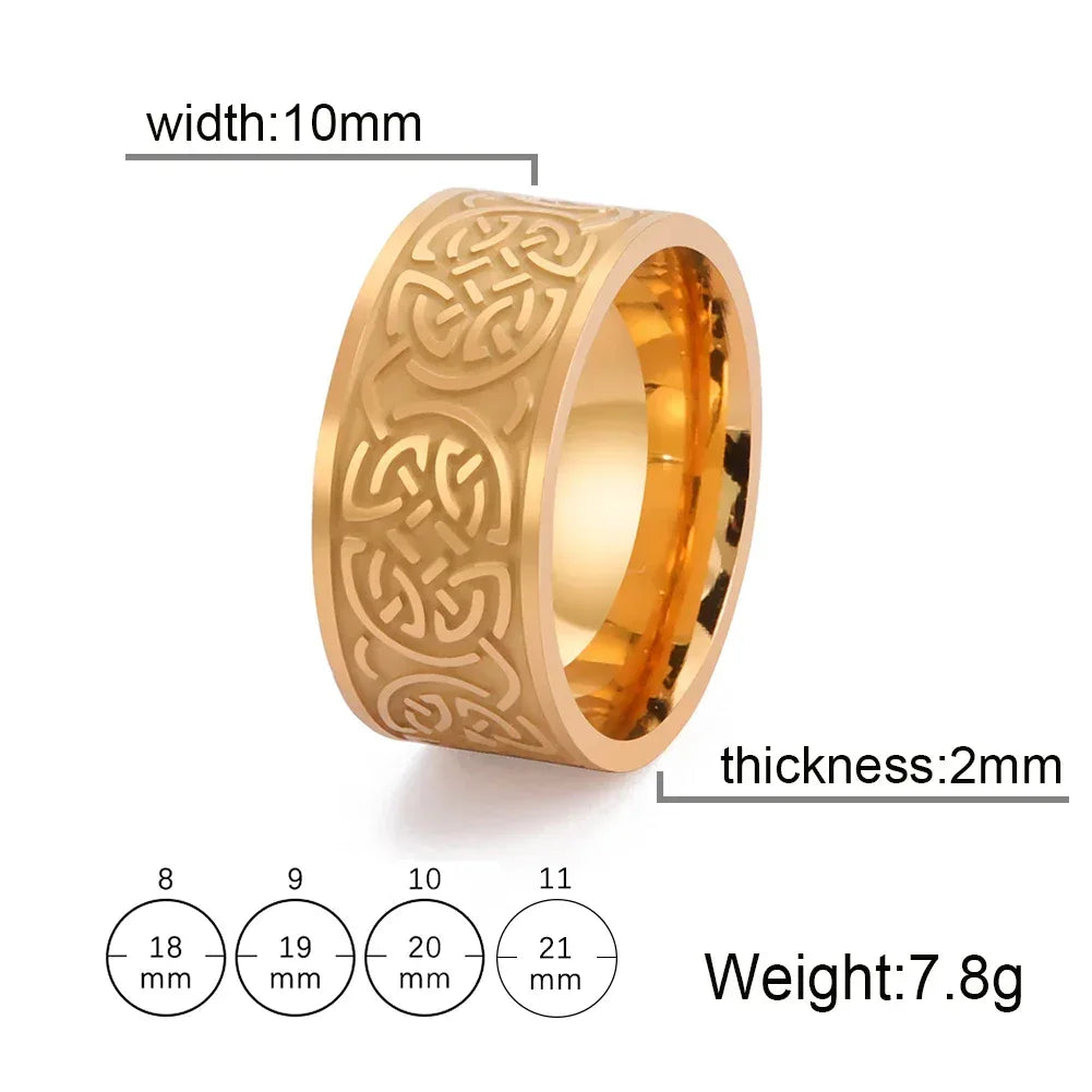 Stainless Steel Vintage Nordic Celtic Knot Rings for Men - Bazaare Mart
