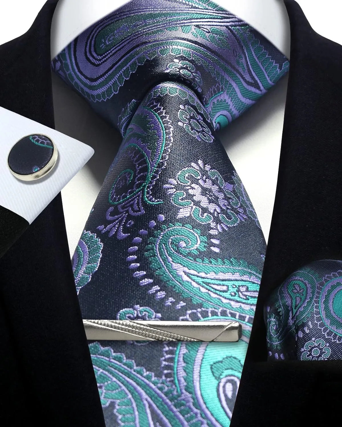 Silk Paisley 4pc Necktie Set