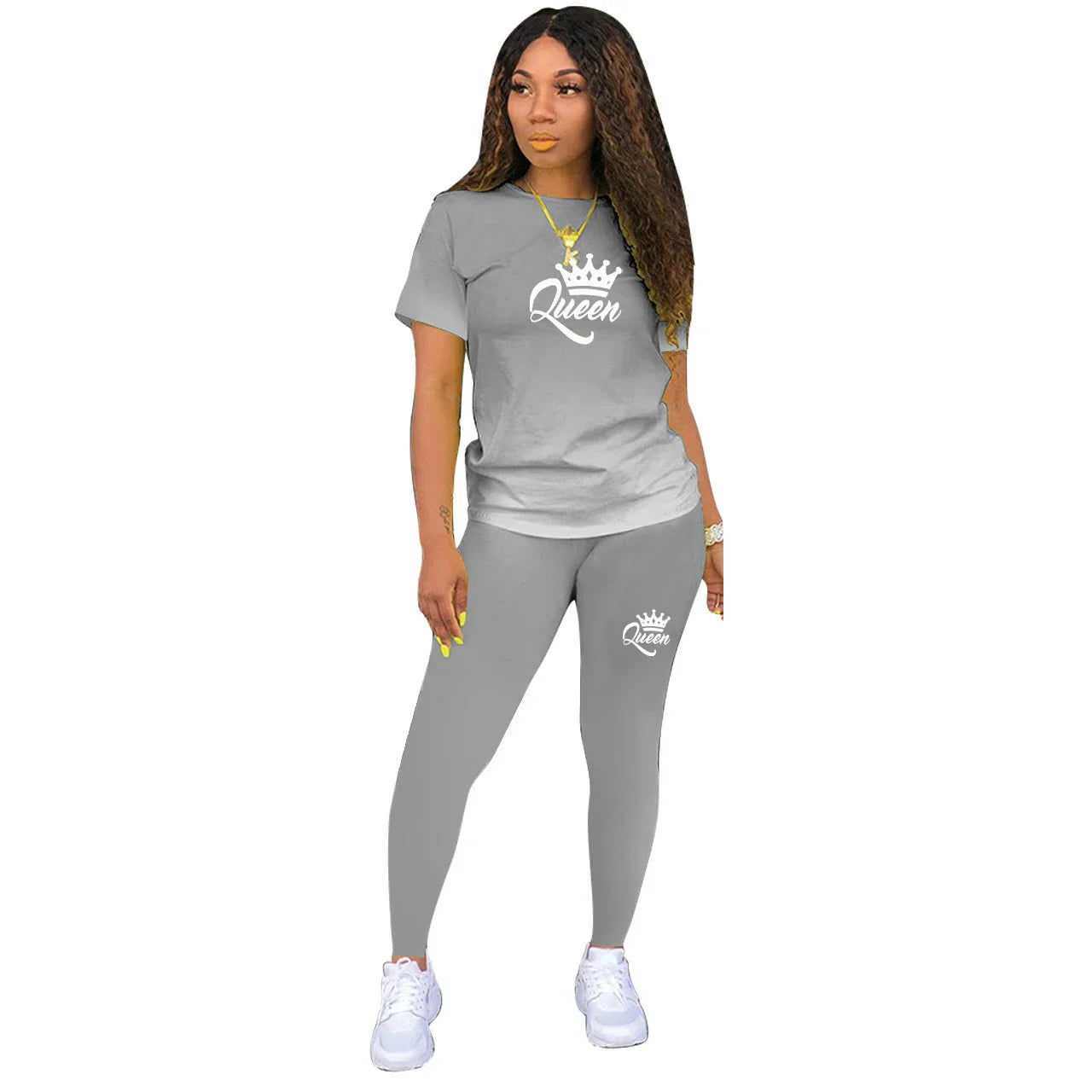 Women's 2pc Hombre Queen T-shirt and Pants Set
