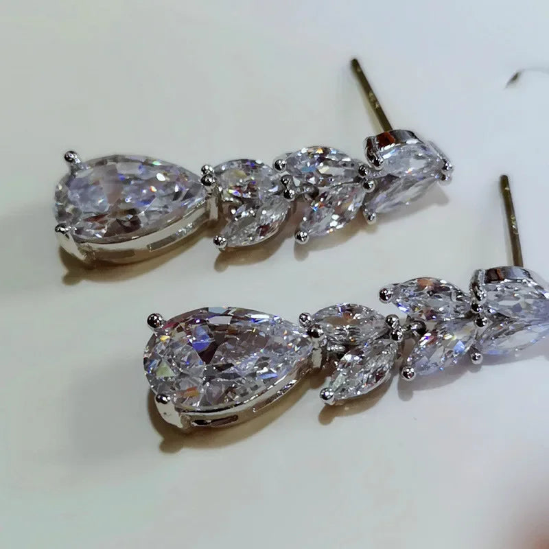 Glamorous Special Occasion CZ Earrings Bazaare Mart Rhinestone Earrings