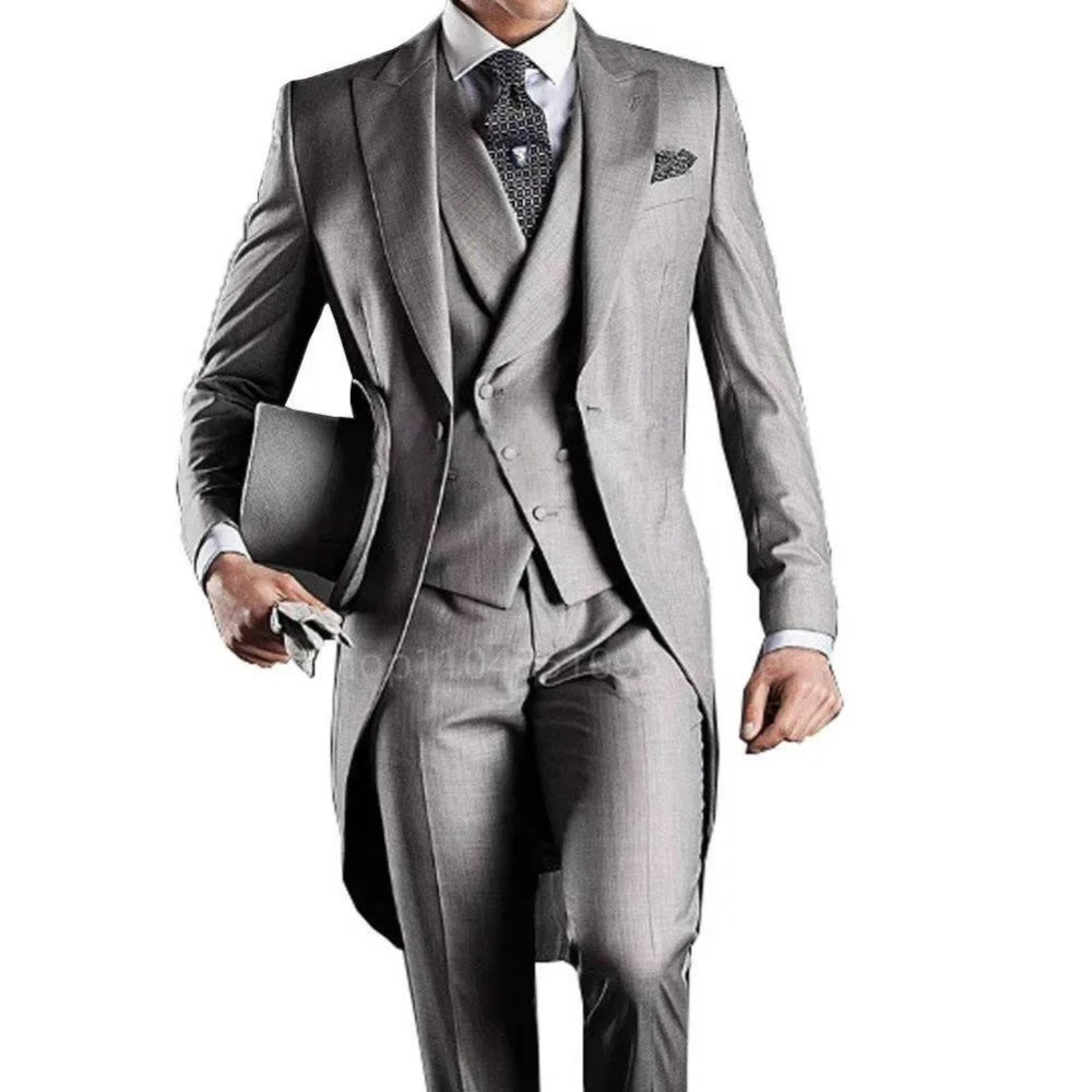 Long Tail 3pc Wedding Tuxedo Suit
