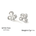 Big Flower Earrings C Steel Color Bazaare Mart Earrings