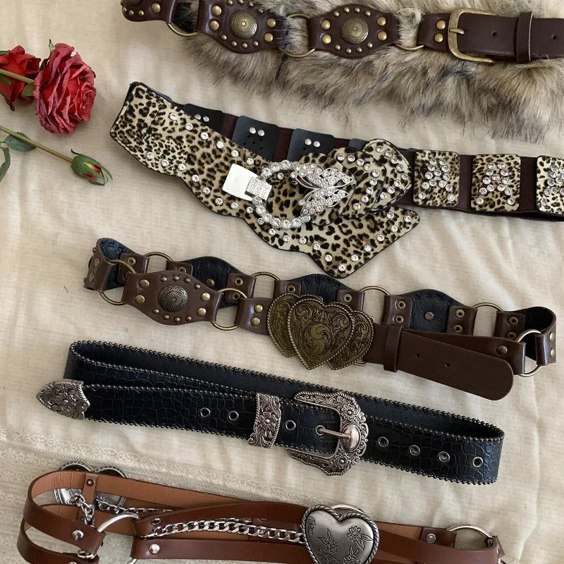 Wide Unique Faux Leather Belts Bazaare Mart Belts