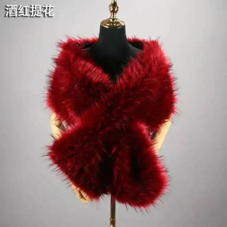 Faux Fur Stole Wine red Bazaare Mart Faux Fur Stole
