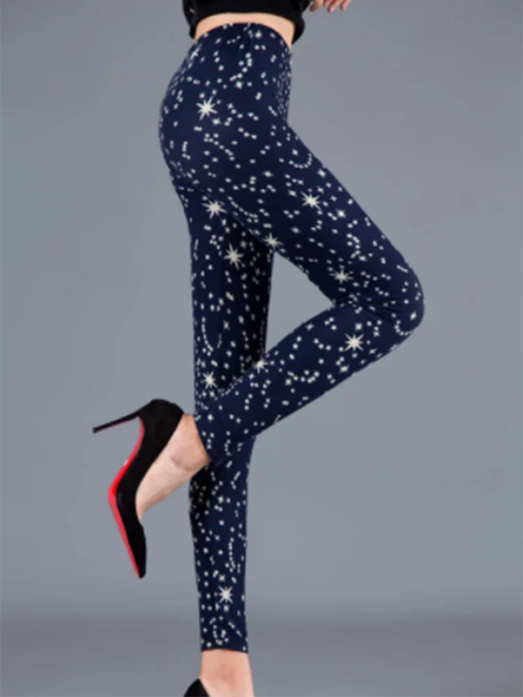 Women's Printed Leggings – Stretch Ankle-Length Fashion Leggings with Unique Pattern Designs PD190Gypsophila Bazaare Mart Leggings