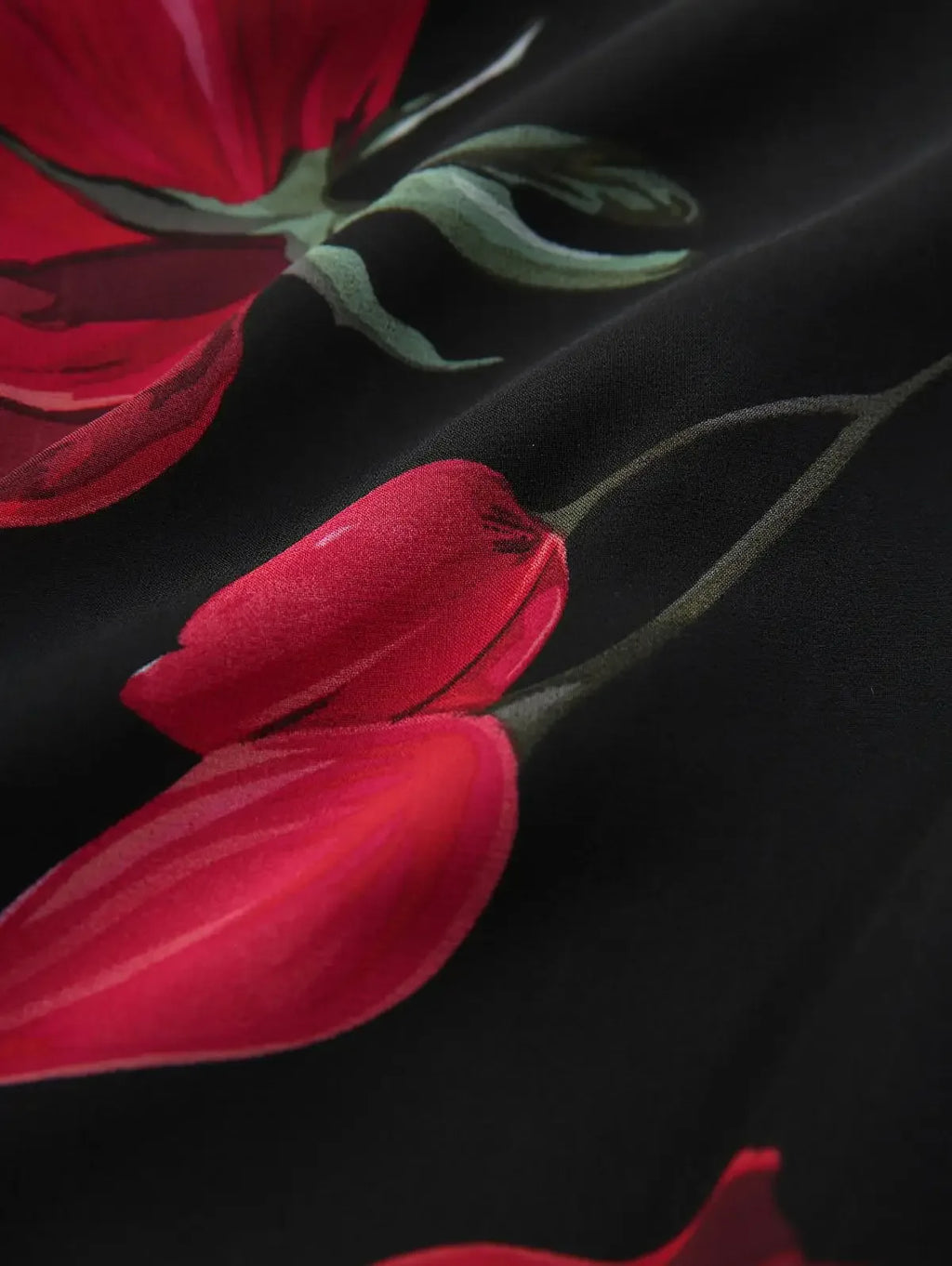 Red Floral Black Layered Chiffon Dress Bazaare Mart Red Floral Black Layered Chiffon Dress