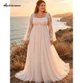 Custom Plus Size A-Line Tulle Wedding Dress with Sheer Lace Bell Sleeves – Romantic Square Neck Bridal Gown China Mainland Bazaare Mart Plus Size Wedding Dress
