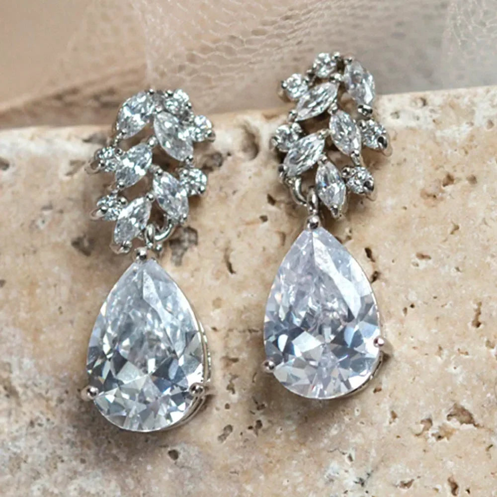 Glamorous Special Occasion CZ Earrings Bazaare Mart Rhinestone Earrings