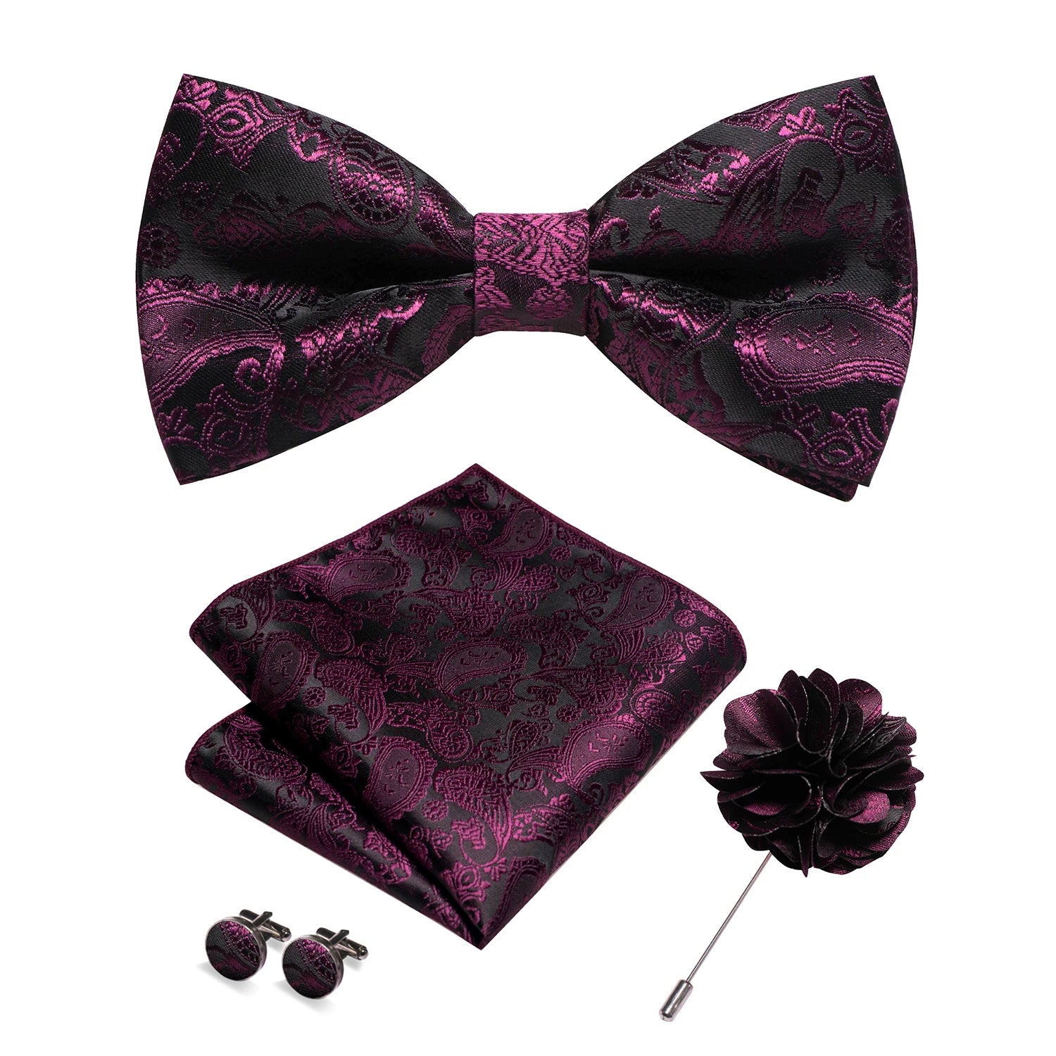 Paisley Jacquard Bow Tie 4pc Set 0027 Bazaare Mart Paisley Jacquard Bow Tie 4pc Set