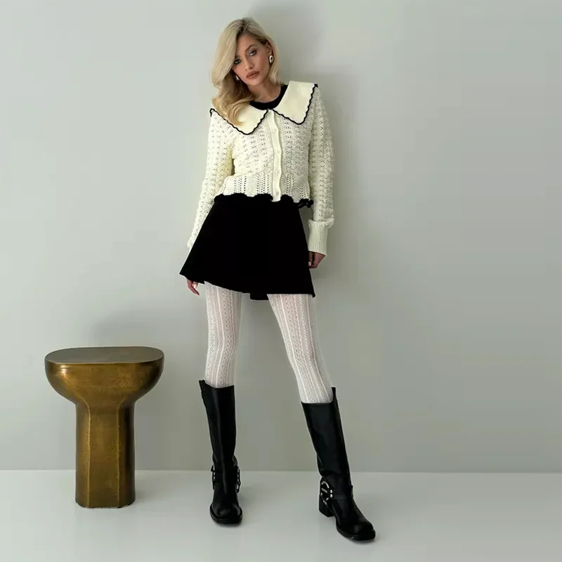 Lolita Vintage Hollow Out Tights Bazaare Mart Knit Tights