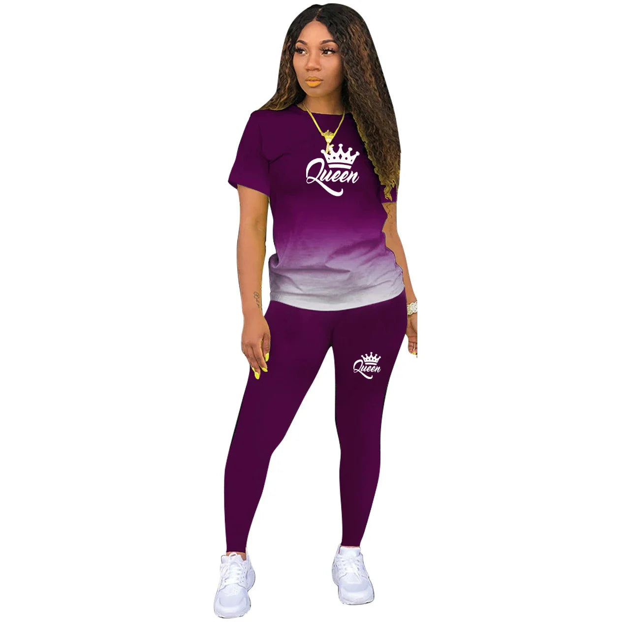 Women's 2pc Hombre Queen T-shirt and Pants Set