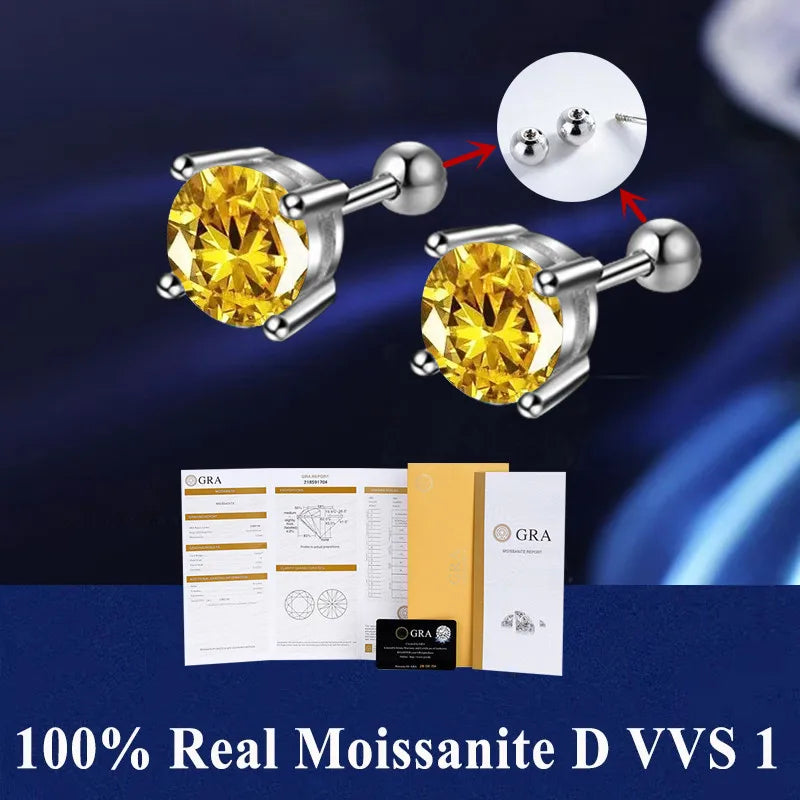 Moissanite Stud Earrings For Women
