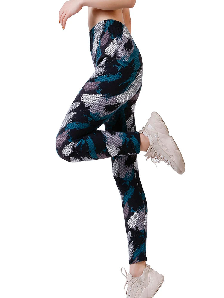 Women's Printed Leggings – Stretch Ankle-Length Fashion Leggings with Unique Pattern Designs PD290Snake Camo Bazaare Mart Leggings