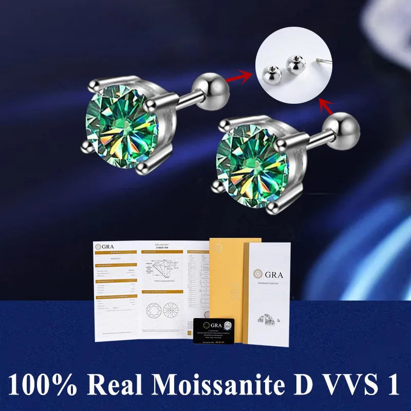 Moissanite Stud Earrings For Women