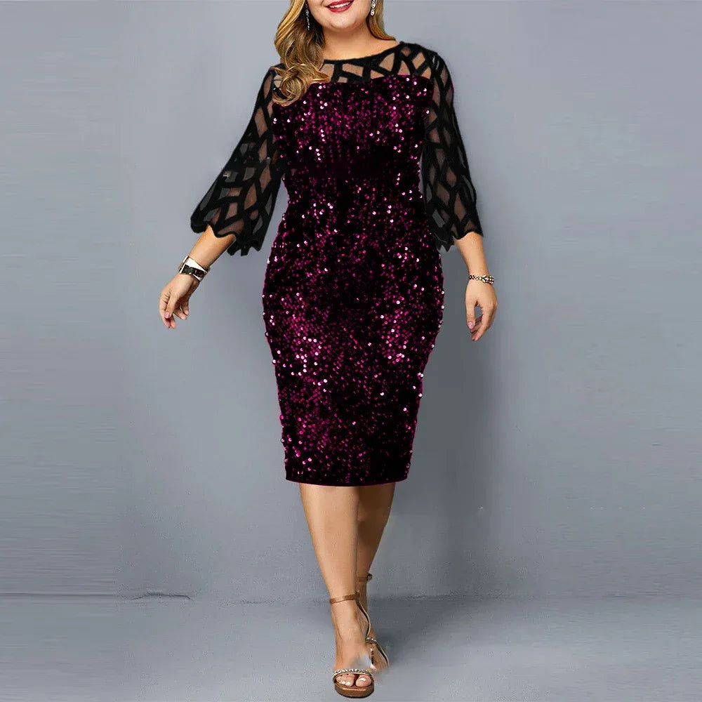 Elegant Sequin Plus Size Dress Bazaare Mart Elegant Sequin Plus Size Dress
