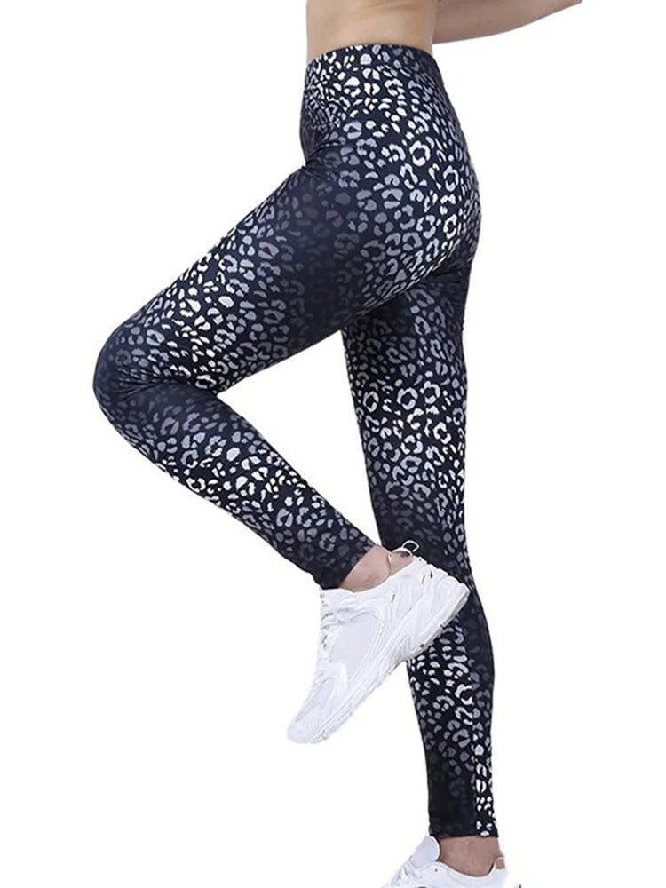 Women's Printed Leggings – Stretch Ankle-Length Fashion Leggings with Unique Pattern Designs Black White Leopard Bazaare Mart Leggings