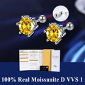 Moissanite Stud Earrings For Women Screw design-yellow CHINA Bazaare Mart Moissanite Earrings